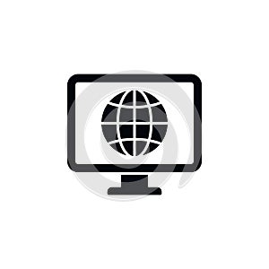 global, learning icon. Simple glyph, flat vector of Online traning icons for UI and UX, website or mobile application