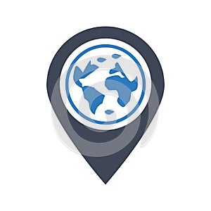 Global location flat vector icon