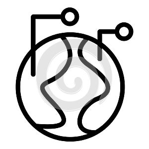 Global location icon outline vector. Trust vision