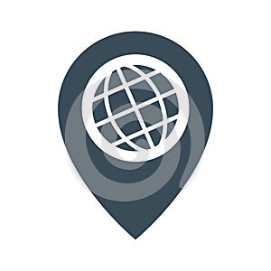 Global location icon. Vector illustration decorative design