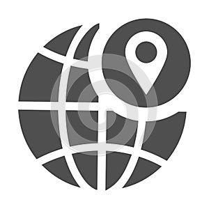 Global location or navigation gray icon