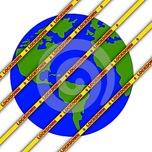 Global lockdown, corona virus make down economy. chart economy down. wuhan china stop business down, vector