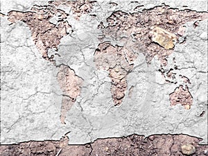 Global map parched earth photo