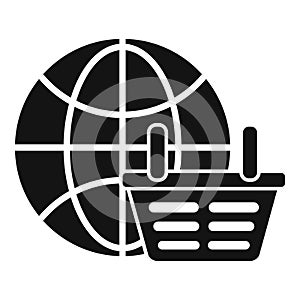 Global market basket icon simple vector. Nascent team