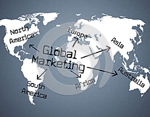 Global Marketing Indicates Planet Globalise And Globalisation photo