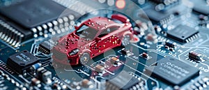 Global microchip shortage impacting car production leading to low inventory and delays. Concept photo