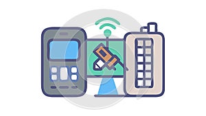 Global Mobile Connectivity, Internet of Things, vector design Generative AI