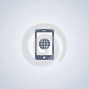 Global mobile, vector best flat icon