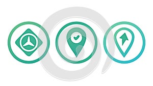 Global Navigation and Map Pointer Vector Icon Set, vector design Generative AI