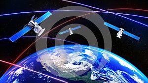 Global navigation satellite system (GNSS), a general word for satellite navigation systems, is a technology communication image,3d photo