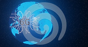 Global network with 6G network connection.