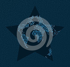 Global network. Berghaus projection.