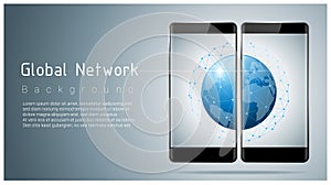 Global network , communication and connection technology concept background