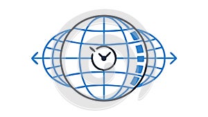 Global Network Communication World Map Arrows Icon, vector design Generative AI