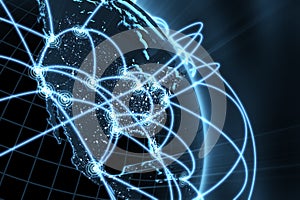 Global network concept - america