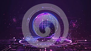 Global network concept with hardware computer server data center and hologram globe. Generative AI