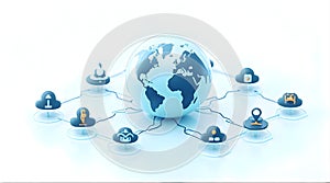 Global Network Connected to Distributed Cloud Computing Services