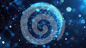 Global network connecting data points in abstract sphere