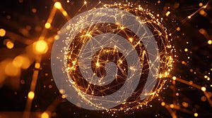 Global network connecting data points in intricate digital sphere
