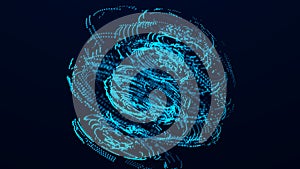 Global network connection. Abstract 3d broken sphere. Science and technology background. 3D rendering