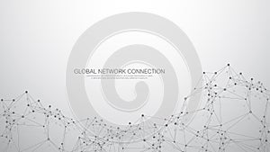 Global network connection banner design template. Header social network communication in the global business concept