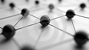 Global Network Connection  Black Sphere Nodes   Lines