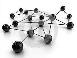 Global Network Connection  Black Sphere Nodes   Links