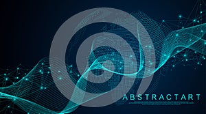 Global network connection concept. Big data visualization. Social network communication in the global computer networks