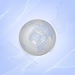 Global network connection concept. Big data visualization. Social network communication in the global computer networks