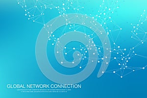 Global network connection concept. Social network communication in the global business. Big data visualization. Internet