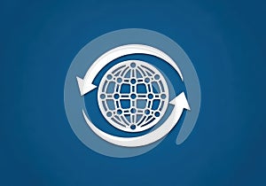 Global network connection and data exchange symbol