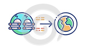 Global Network Connection Earth Icon, vector design Generative AI