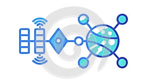 Global Network Connection Hub Vector Icon, vector design Generative AI
