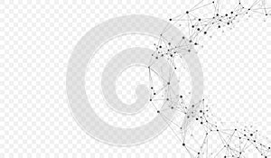Global network connection idea template. Abstract tech network connection dots. Digital technology and big data analysis