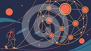 Global network connection, interconnected world design vector design Generative AI