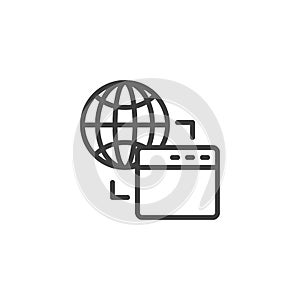 Global network connection line icon