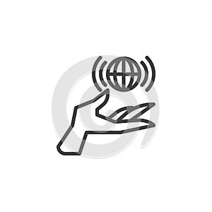 Global network connection line icon