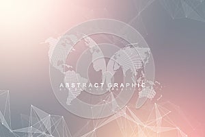 Global network connection. Network and big data visualization background. Futuristic global business. Vector