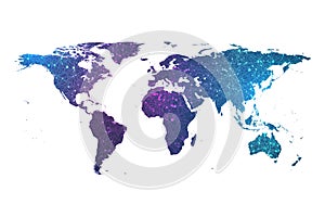 Global network connection plexus particle world map. World map point and line composition concept vector illustration of