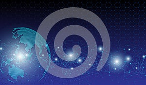 Global network connection and data connections concept