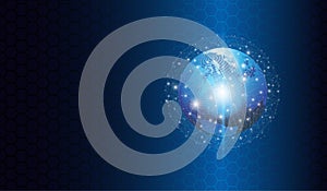 Global network connection and data connections concept