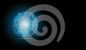 Global network connection and data connections concept