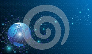 Global network connection and data connections concept