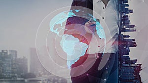 Global network connection visualization showing data exchange Thunk