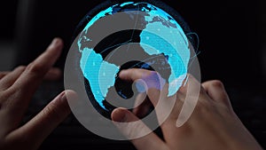 Global network connection visualization showing data exchange Thunk