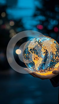 Global Network Connection Visualizing An Interconnected World Through Data, Technology, and Growth