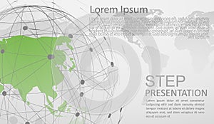 Global network connection. world map point Internet of Things, Computing Design technology Background