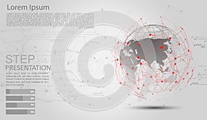 Global network connection. world map point Internet of Things, Computing Design technology Background
