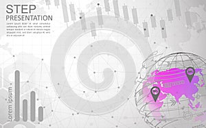 Global network connection. world map point Internet of Things, Computing Design technology Background