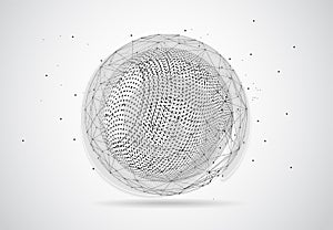 Global network connection. World map point and line composition